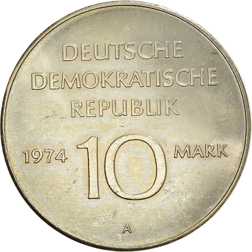 Coin, GERMAN-DEMOCRATIC REPUBLIC, 10 Mark, 1974, Berlin, AU(50-53)