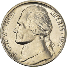 Coin, United States, Jefferson Nickel, 5 Cents, 1971, U.S. Mint, Philadelphia