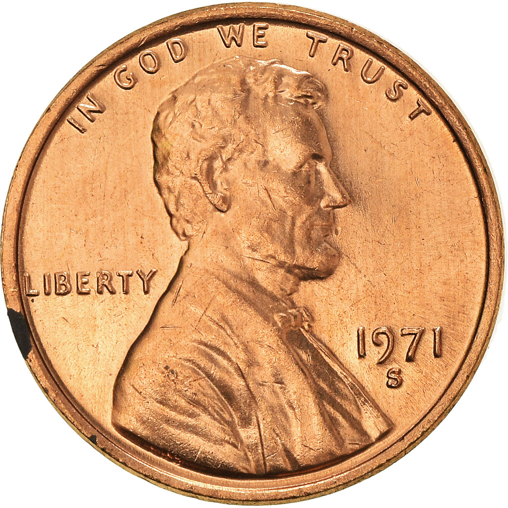 Coin, United States, Lincoln Cent, Cent, 1971, U.S. Mint, San Francisco