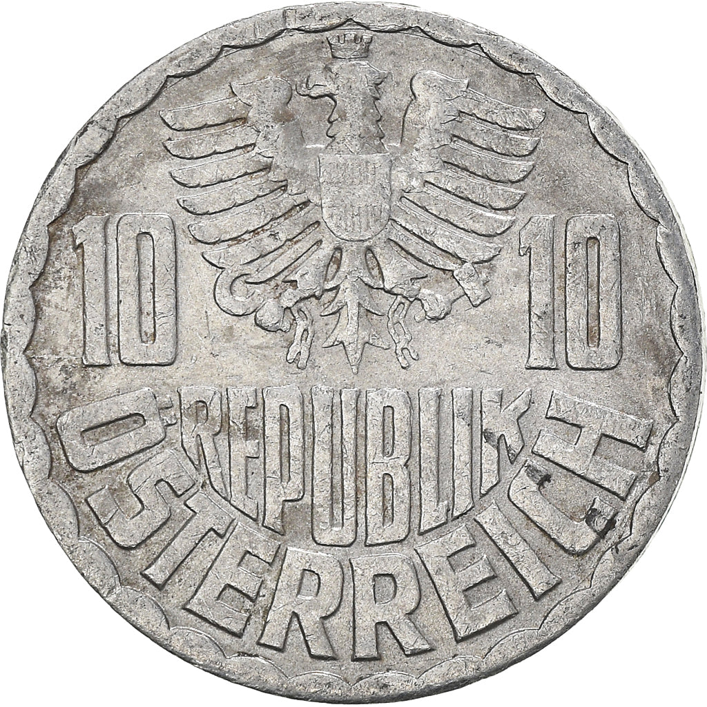 Coin, Austria, 10 Groschen, 1972, Vienna, VF(30-35), Aluminum, KM:2878