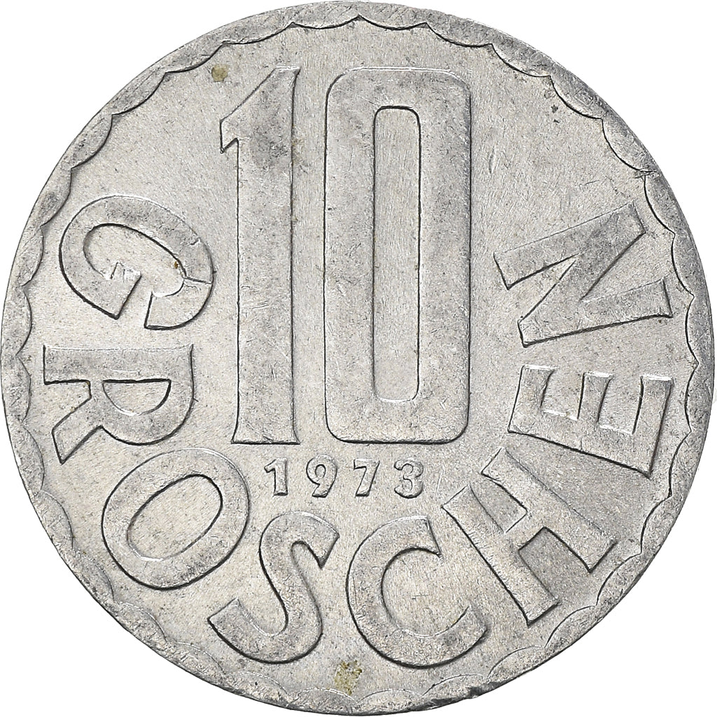 Coin, Austria, 10 Groschen, 1973, Vienna, AU(50-53), Aluminum, KM:2878
