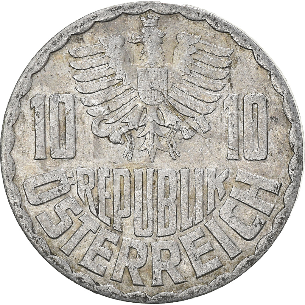 Coin, Austria, 10 Groschen, 1974, Vienna, VF(20-25), Aluminum, KM:2878