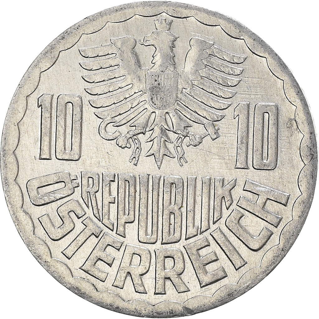 Coin, Austria, 10 Groschen, 1986, Vienna, VF(30-35), Aluminum, KM:2878