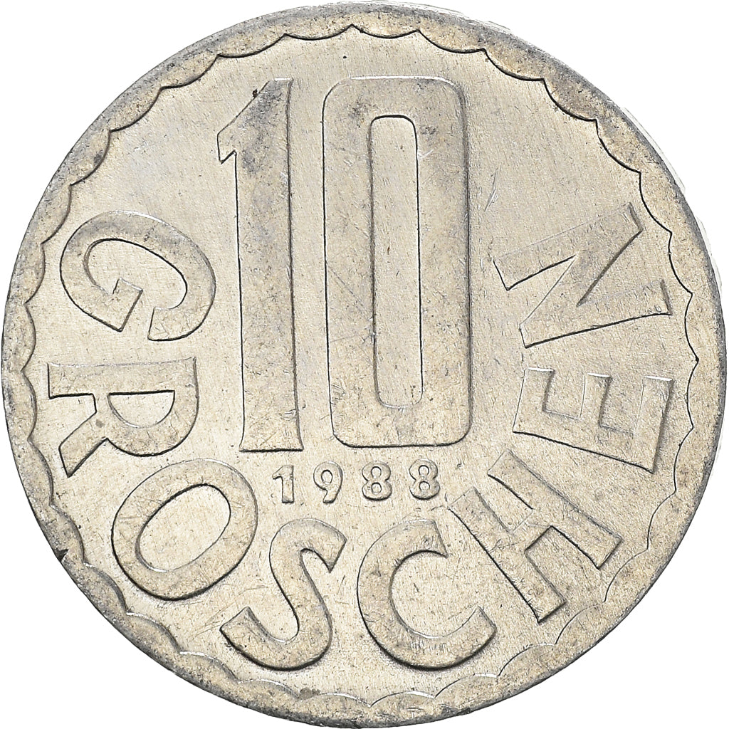 Moneta, Austria, 10 Groschen, 1988, Vienna, MB+, Alluminio, KM:2878
