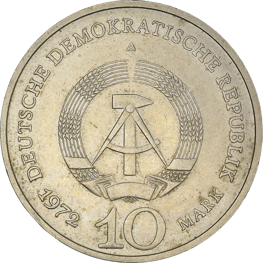 Coin, GERMAN-DEMOCRATIC REPUBLIC, 10 Mark, 1972, Berlin, VF(30-35)
