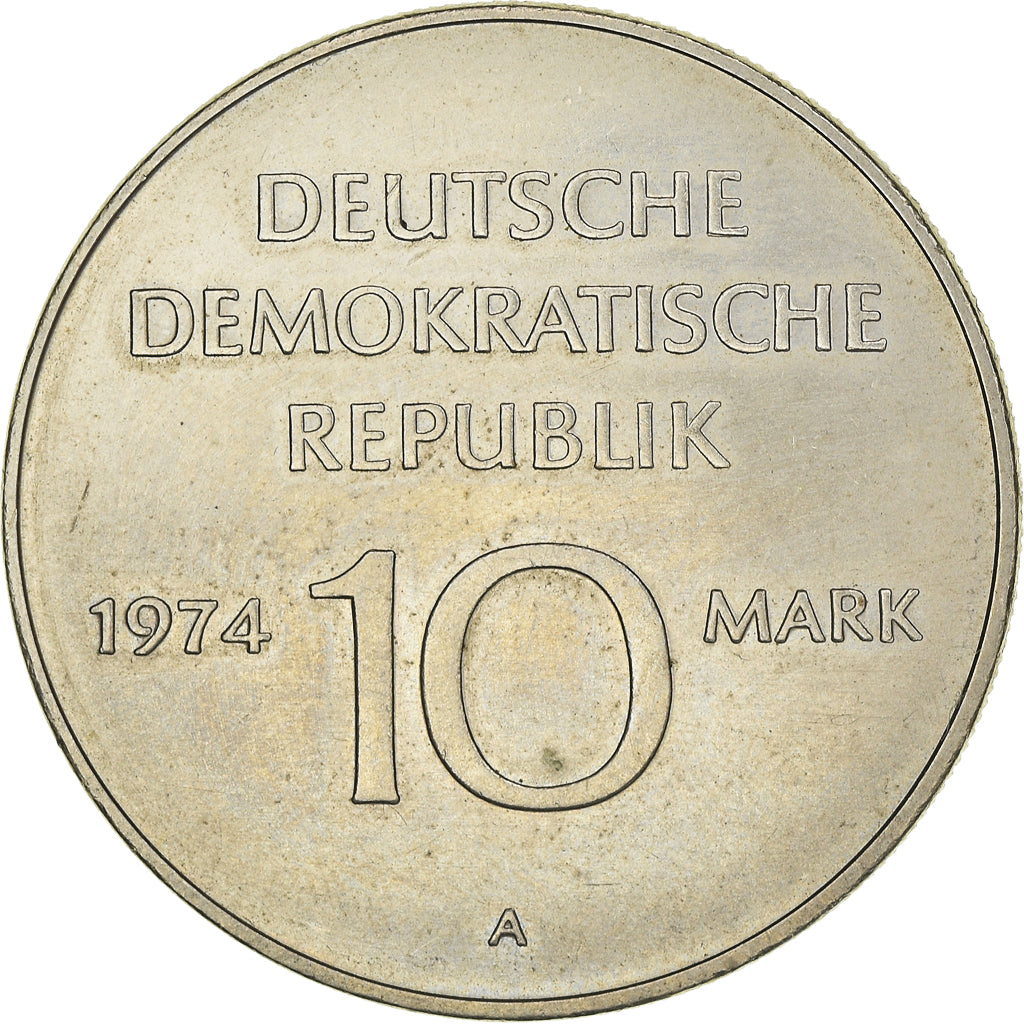 Coin, GERMAN-DEMOCRATIC REPUBLIC, 10 Mark, 1974, Berlin, AU(50-53)