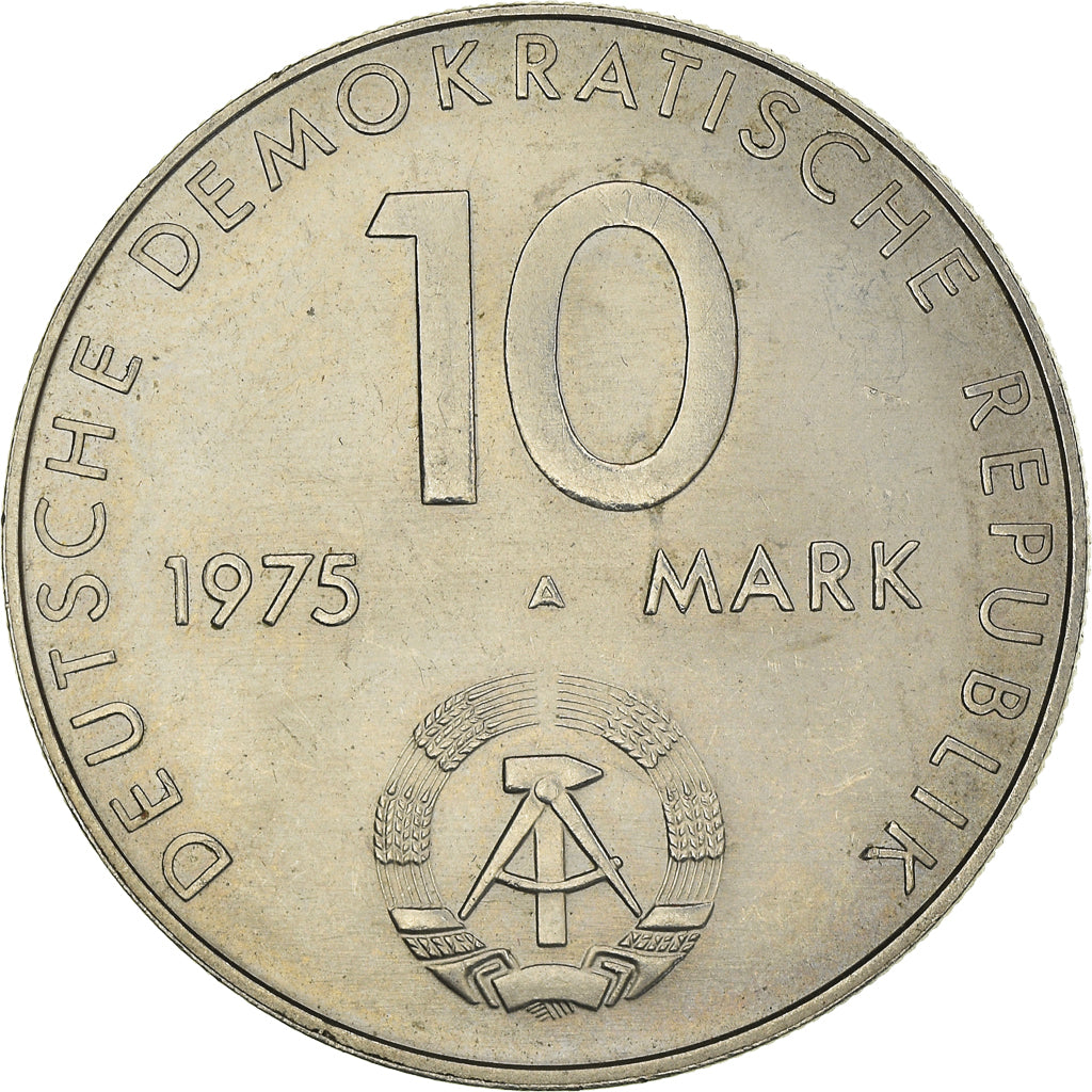 Coin, GERMAN-DEMOCRATIC REPUBLIC, 10 Mark, 1975, Berlin, AU(50-53)