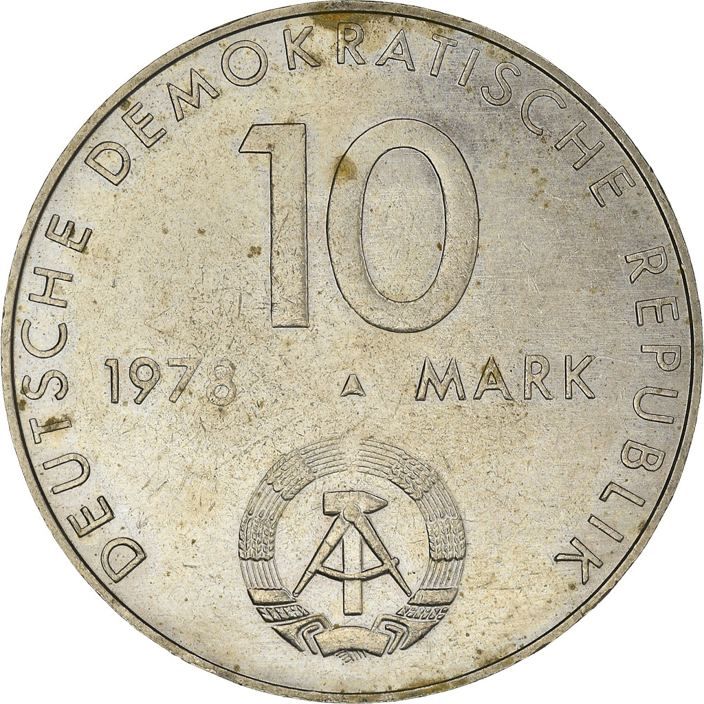 Coin, GERMAN-DEMOCRATIC REPUBLIC, 10 Mark, 1978, Berlin, VF(30-35)
