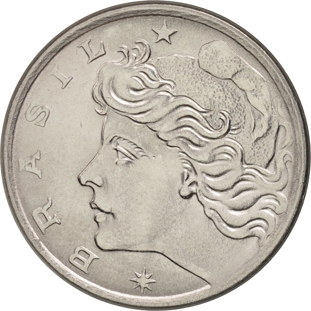 Brazil, 10 Centavos, 1977, MS(63), Stainless Steel, KM:578.1a