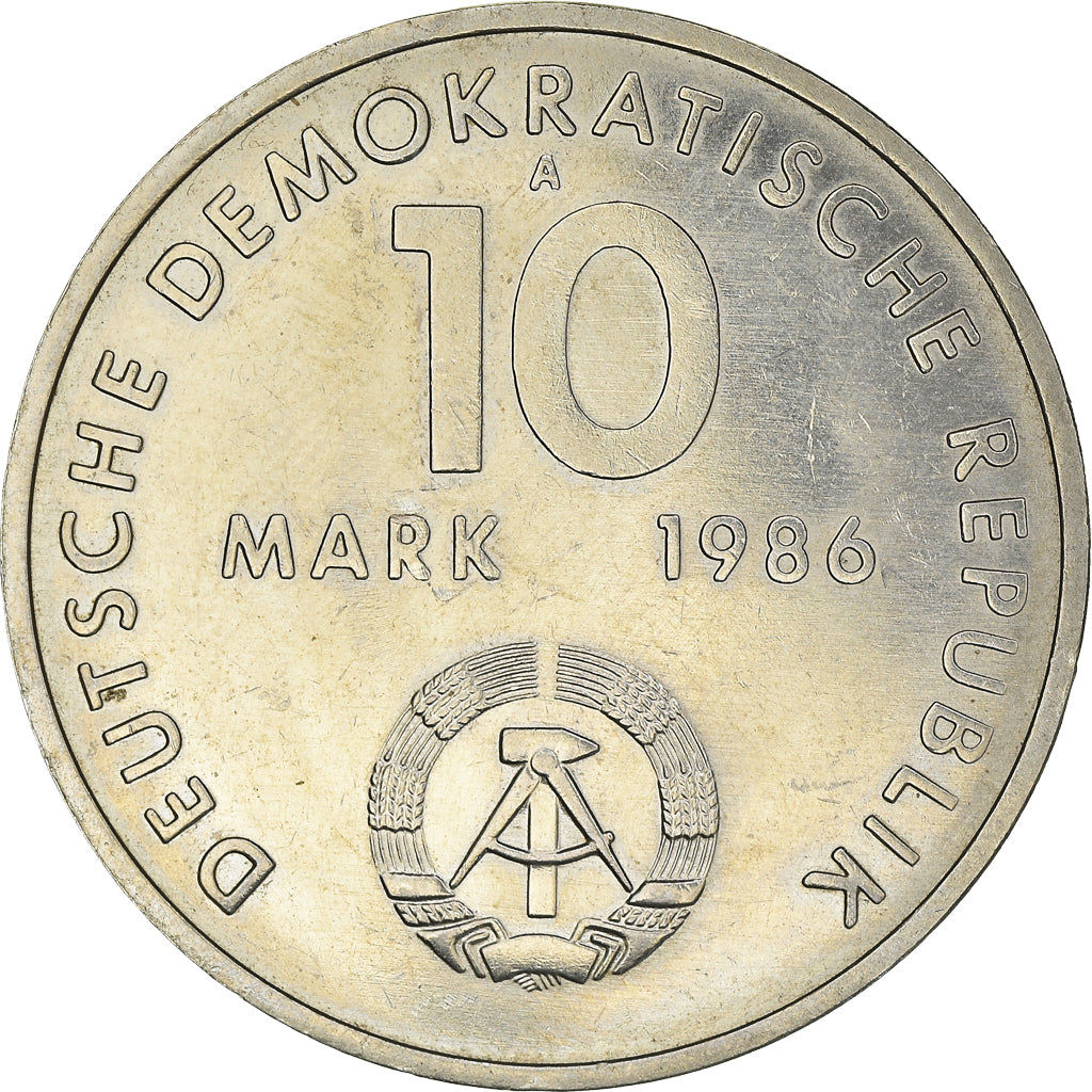 Coin, GERMAN-DEMOCRATIC REPUBLIC, 10 Mark, 1986, Berlin, EF(40-45)