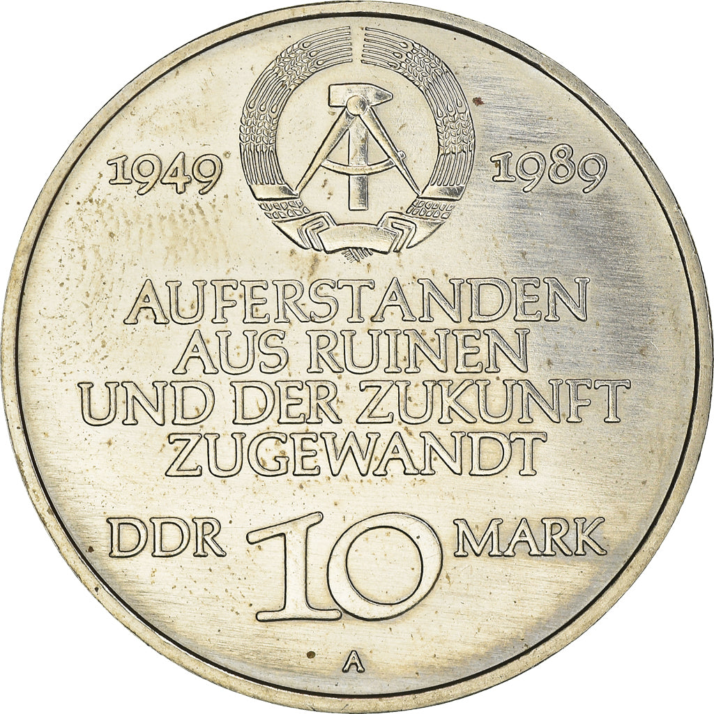 Moneda, REPÚBLICA DEMOCRÁTICA ALEMANA, 10 Mark, 1989, Berlin, EBC, Cobre -
