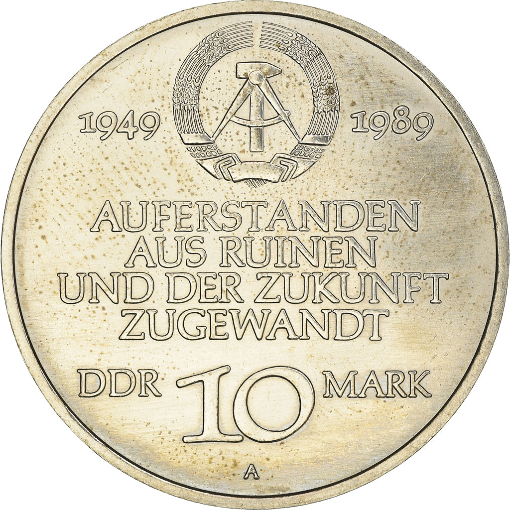 Coin, GERMAN-DEMOCRATIC REPUBLIC, 10 Mark, 1989, Berlin, EF(40-45)