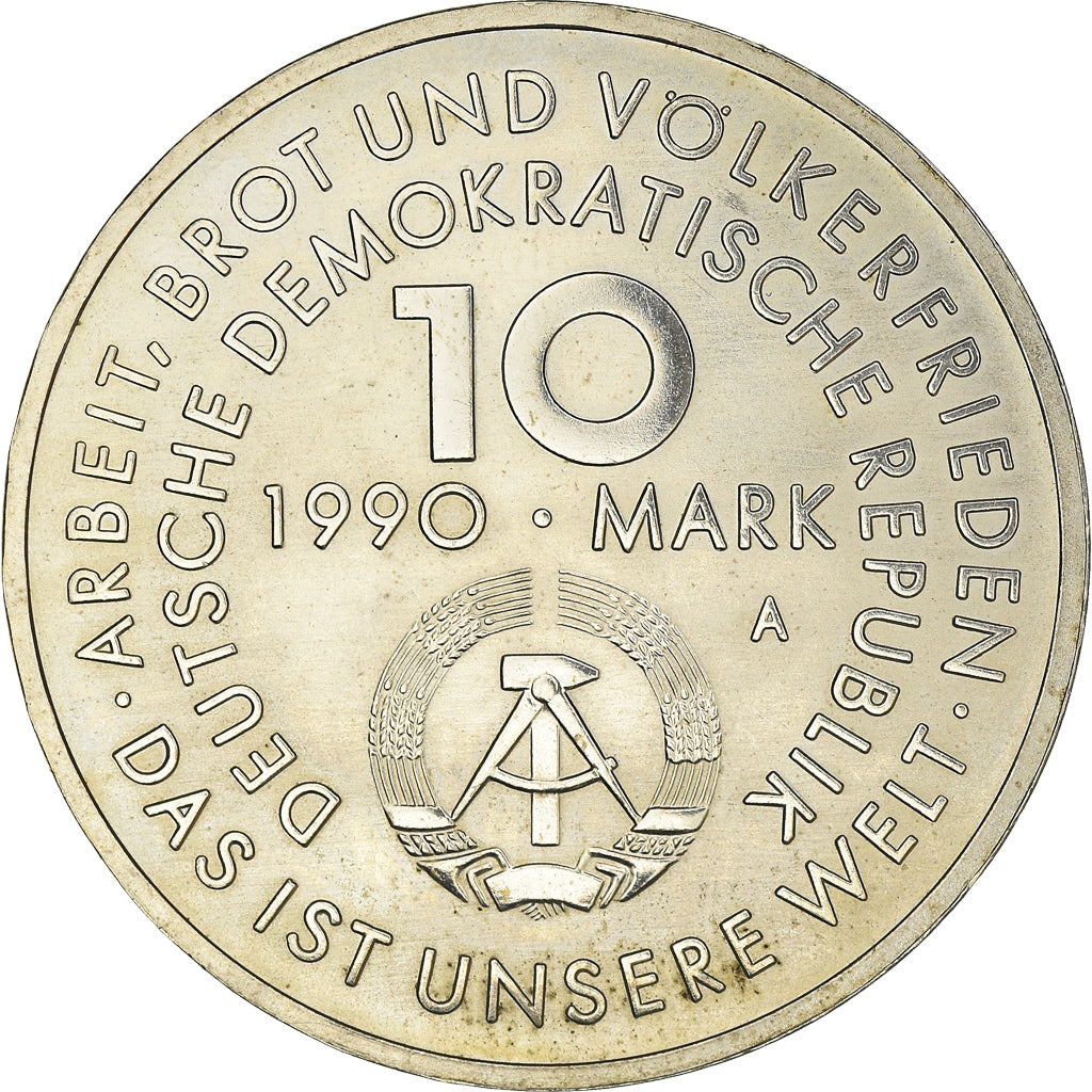 Coin, GERMAN-DEMOCRATIC REPUBLIC, 10 Mark, 1990, Berlin, AU(50-53)