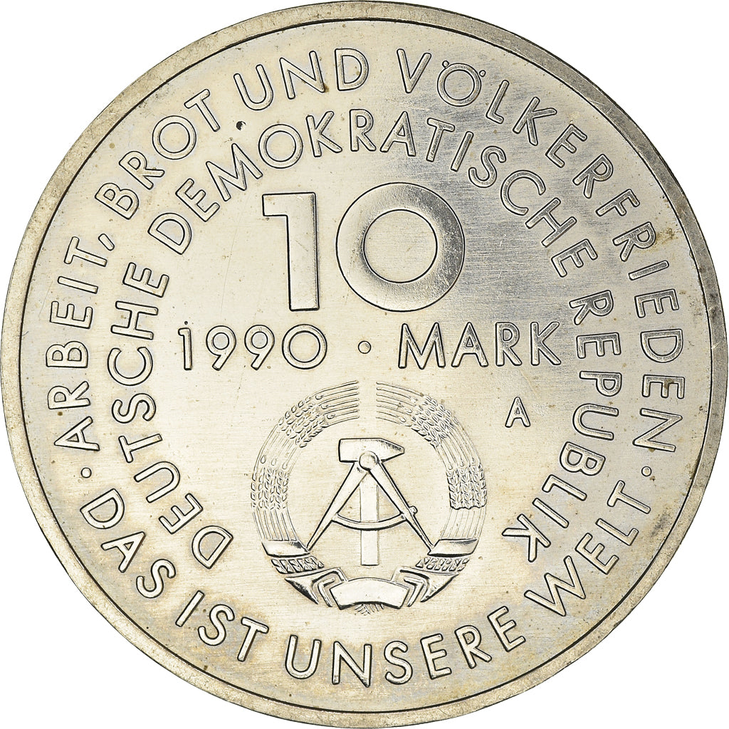 Coin, GERMAN-DEMOCRATIC REPUBLIC, 10 Mark, 1990, Berlin, AU(50-53)