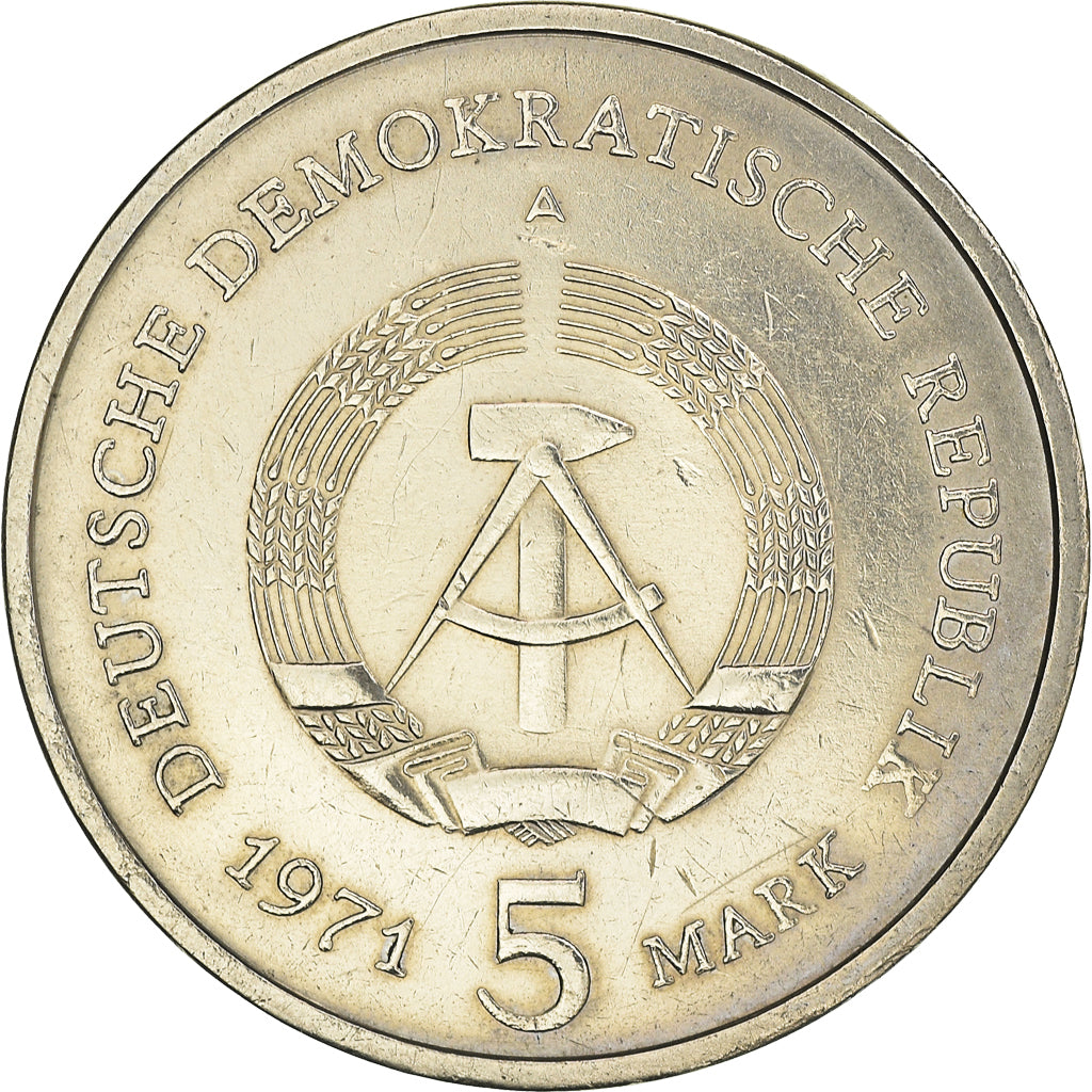 Moneta, NIEMCY - NRD, 5 Mark, 1971, Berlin, EF(40-45), Miedź-Nikiel, KM:29