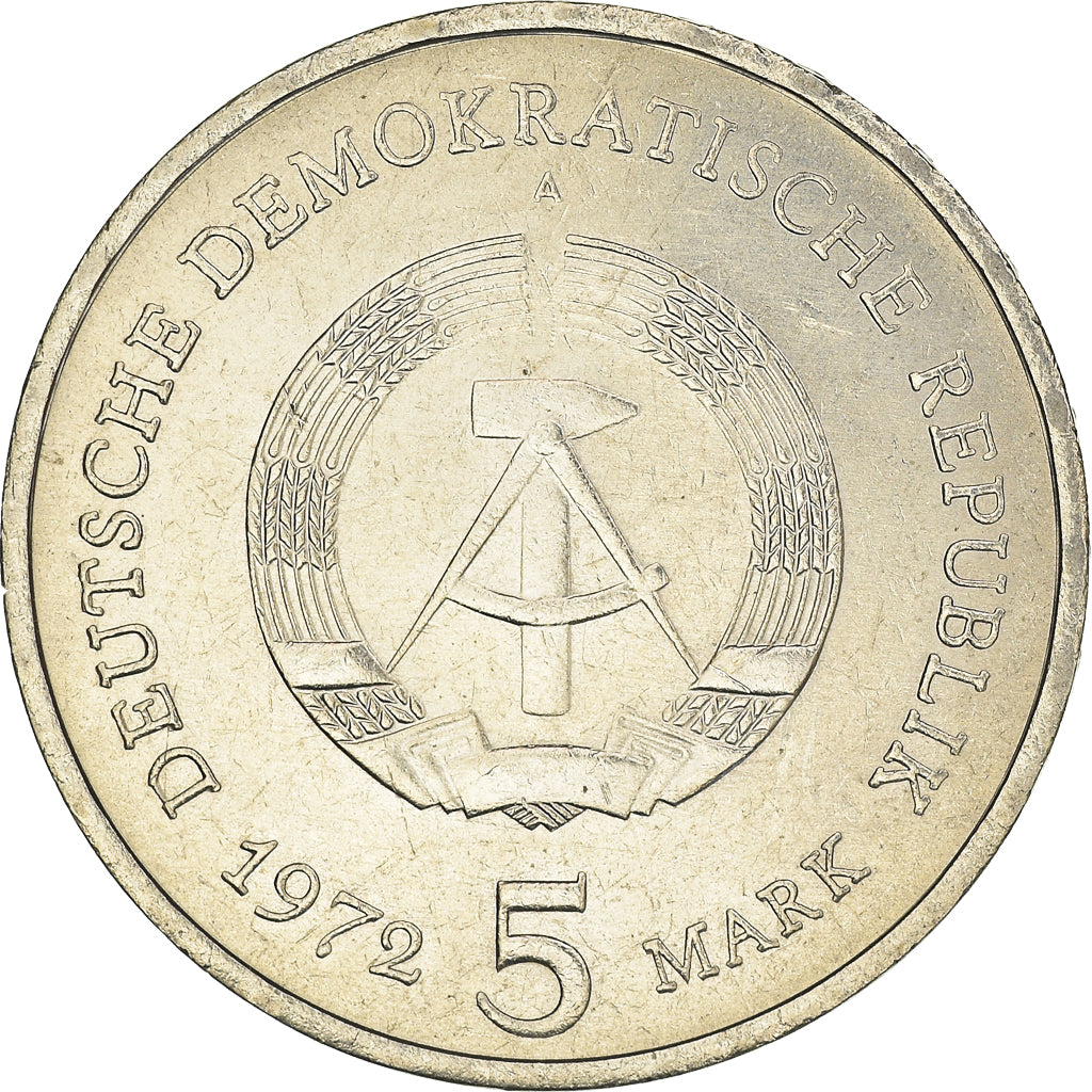 Moneta, NIEMCY - NRD, 5 Mark, 1972, Berlin, EF(40-45), Miedź-Nikiel, KM:37
