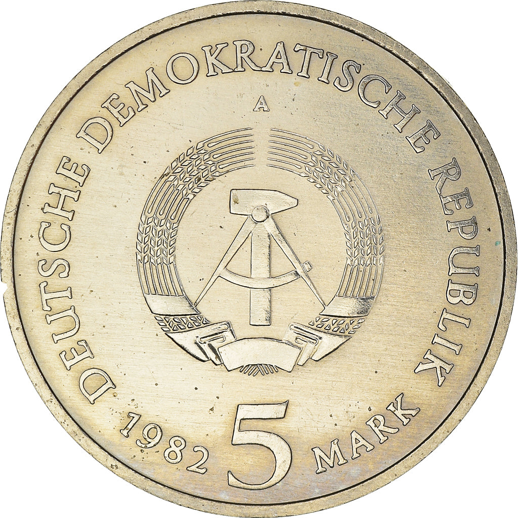 Coin, GERMAN-DEMOCRATIC REPUBLIC, 5 Mark, 1982, Berlin, AU(50-53)