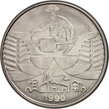 Brazil, 10 Cruzeiros, 1990, MS(63), Stainless Steel, KM:619.1