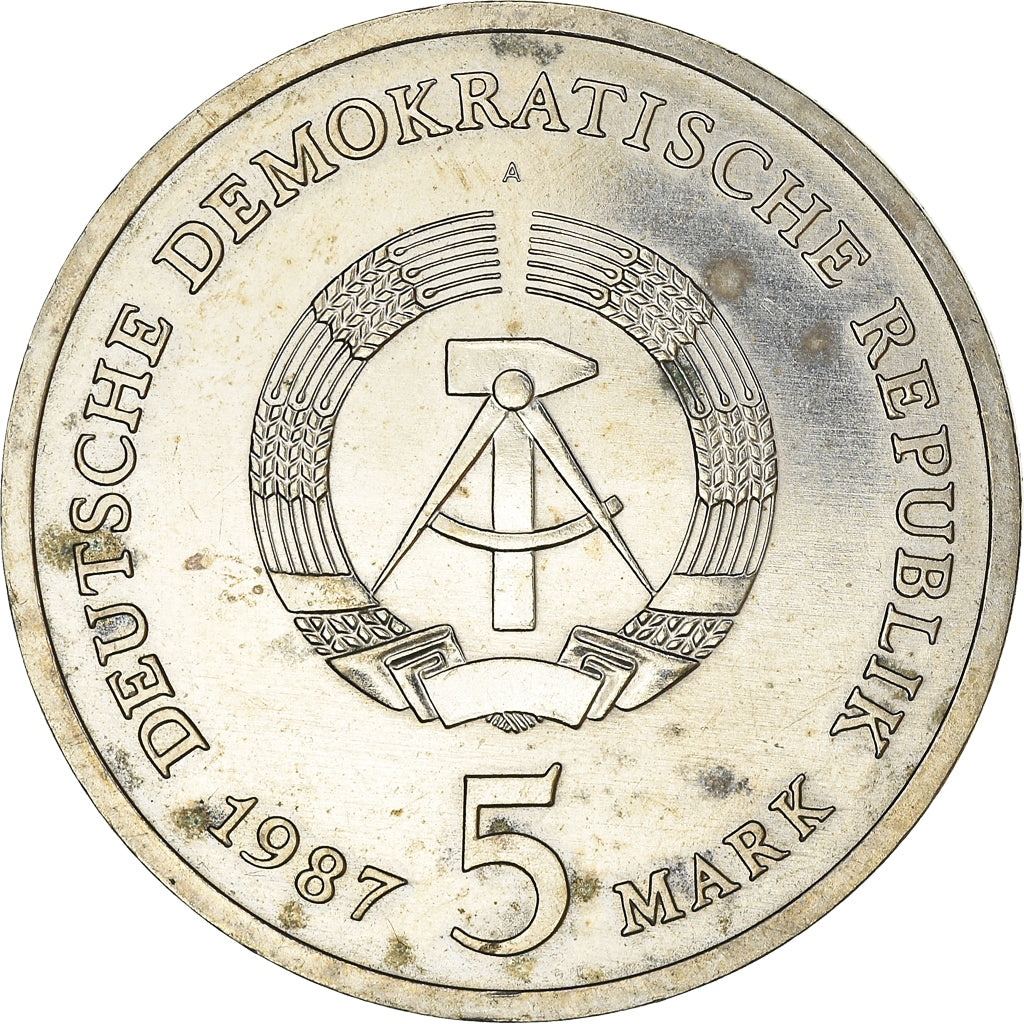 Coin, GERMAN-DEMOCRATIC REPUBLIC, 5 Mark, 1987, Berlin, EF(40-45)