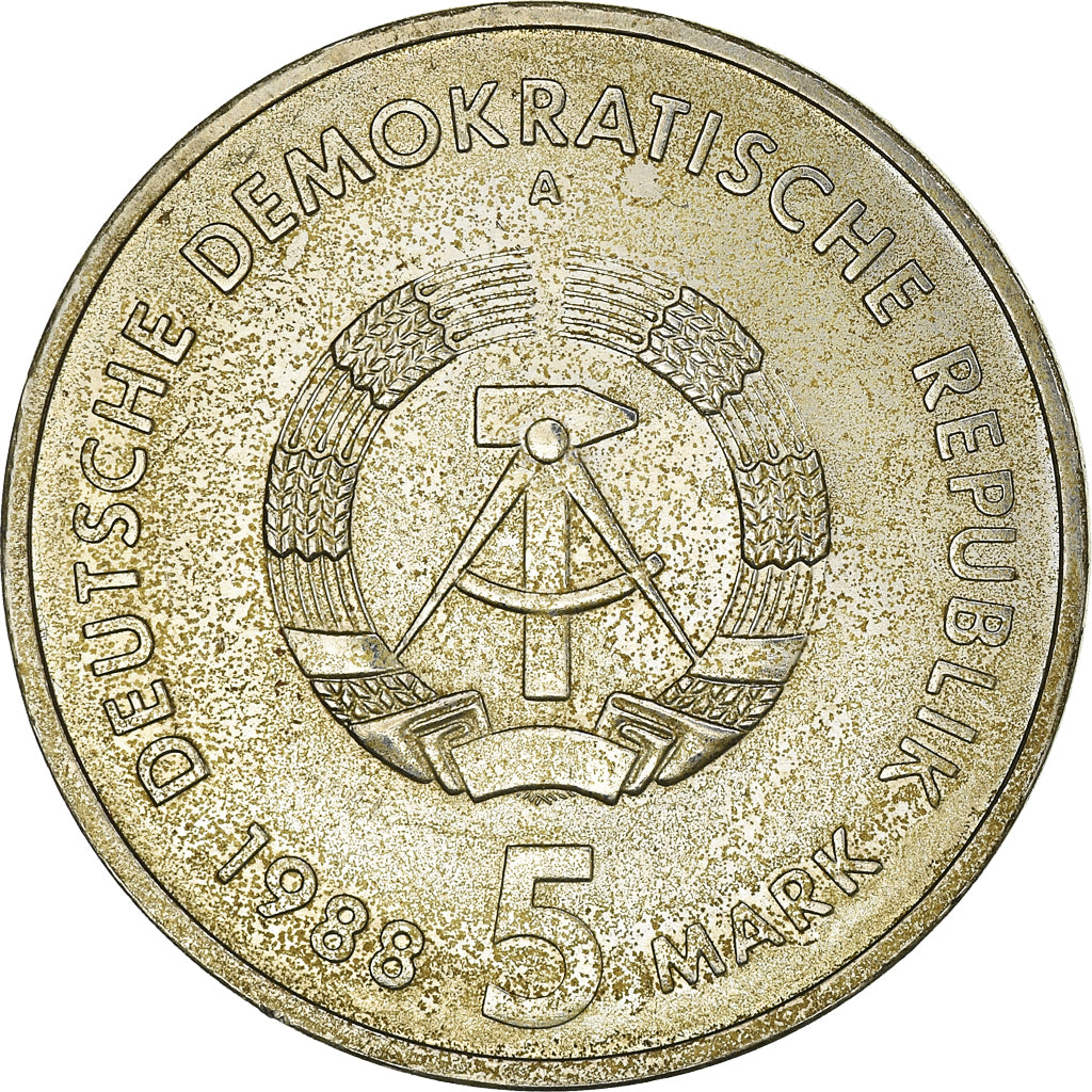 Coin, GERMAN-DEMOCRATIC REPUBLIC, 5 Mark, 1988, Berlin, EF(40-45)