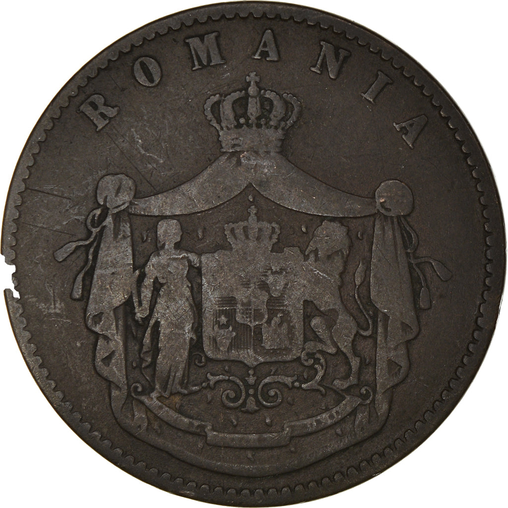 Coin, Romania, Carol I, 10 Bani, 1867, VF(20-25), Copper, KM:4.1