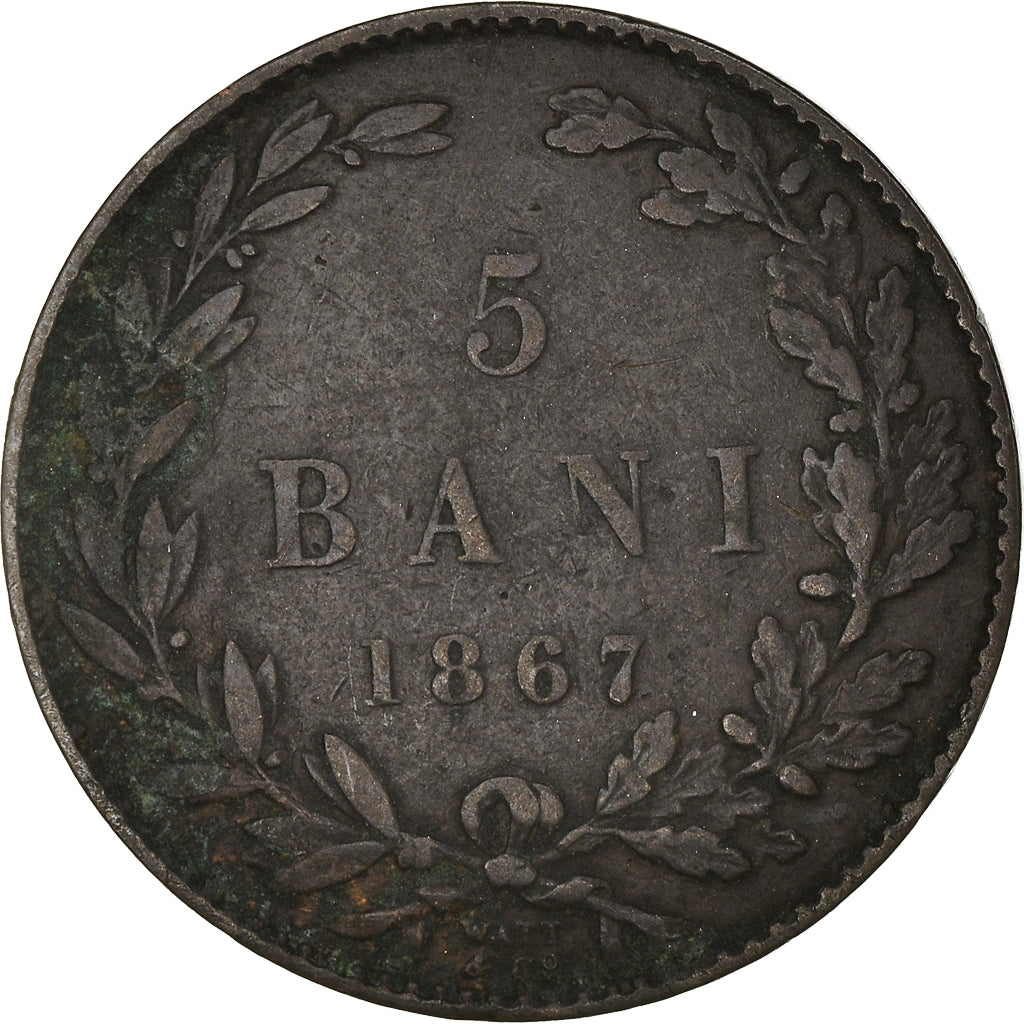 Coin, Romania, Carol I, 5 Bani, 1867, VF(30-35), Copper, KM:3.1