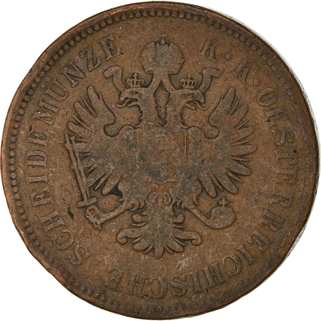 Coin, Austria, Franz Joseph I, 4 Kreuzer, 1860, A., VF(30-35), Copper, KM:2194