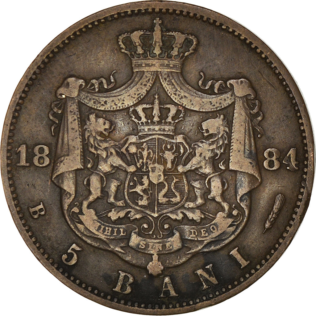 Coin, Romania, Carol I, 5 Bani, 1884, EF(40-45), Copper, KM:19