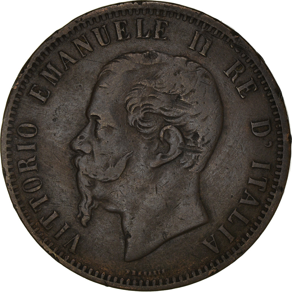 Münze, Italien, Vittorio Emanuele II, 10 Centesimi, 1866, Naples, S+, Kupfer