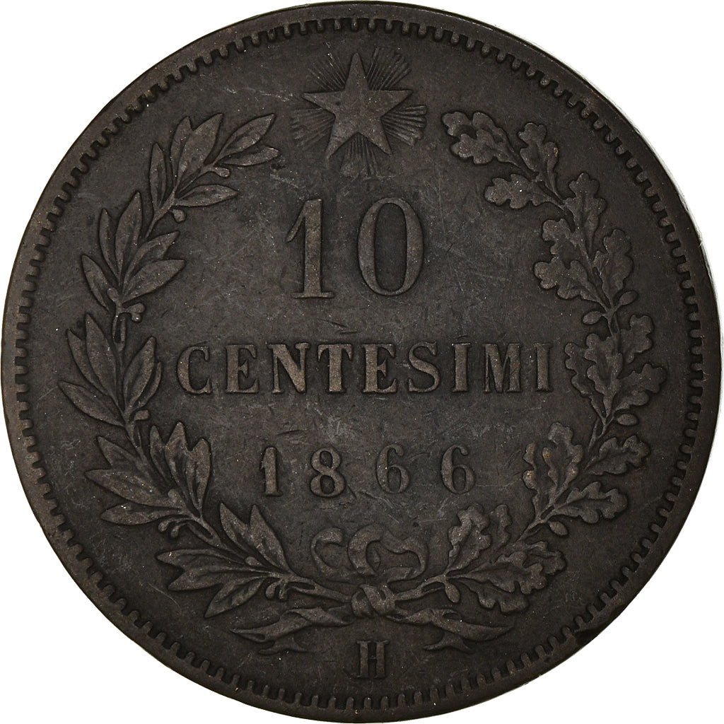 Coin, Italy, Vittorio Emanuele II, 10 Centesimi, 1866, Birmingham, EF(40-45)