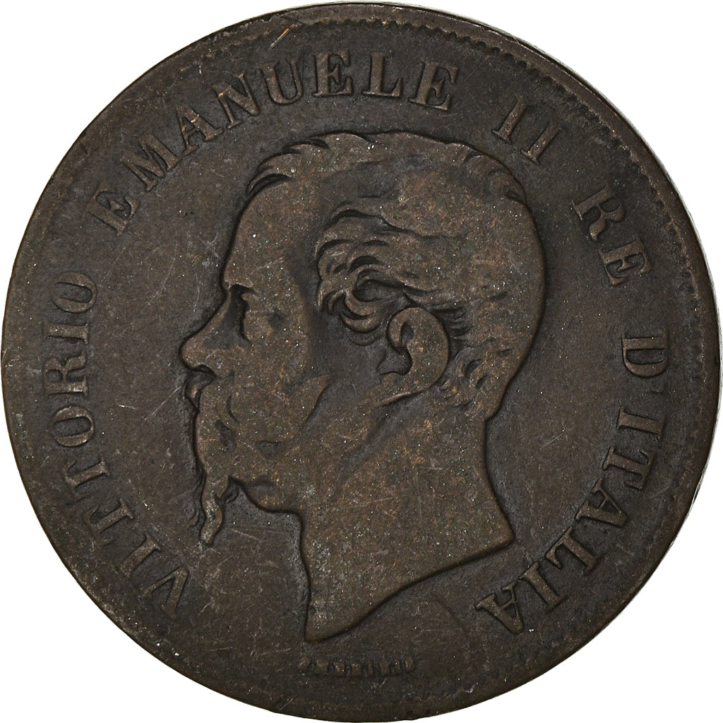 Münze, Italien, Vittorio Emanuele II, 5 Centesimi, 1862, Naples, S, Kupfer