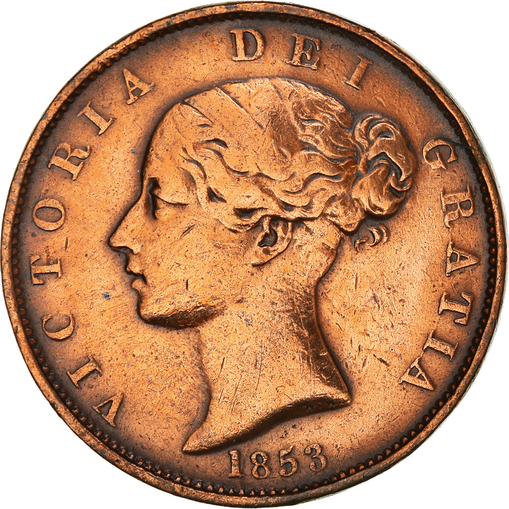 Monnaie, Grande-Bretagne, Victoria, 1/2 Penny, 1853, TB+, Cuivre, KM:726