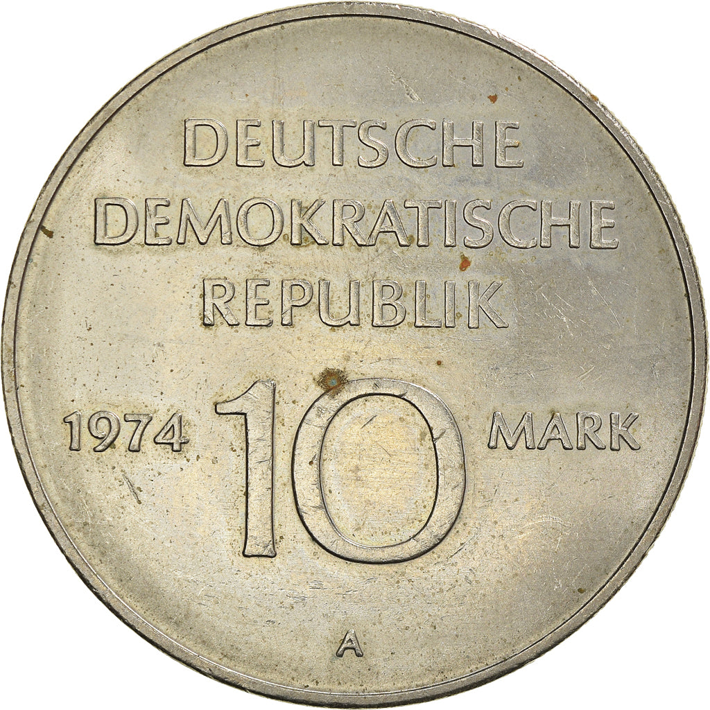 Coin, GERMAN-DEMOCRATIC REPUBLIC, 10 Mark, 1974, Berlin, EF(40-45)
