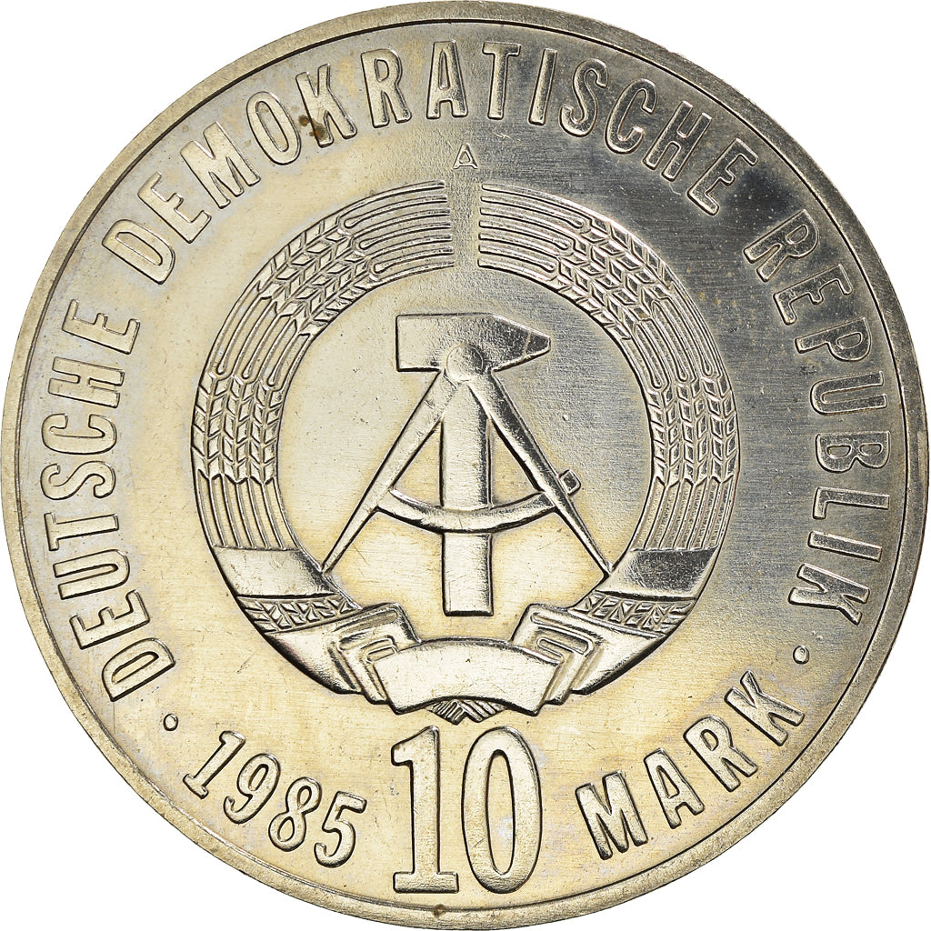 Coin, GERMAN-DEMOCRATIC REPUBLIC, 10 Mark, 1985, Berlin, AU(55-58)