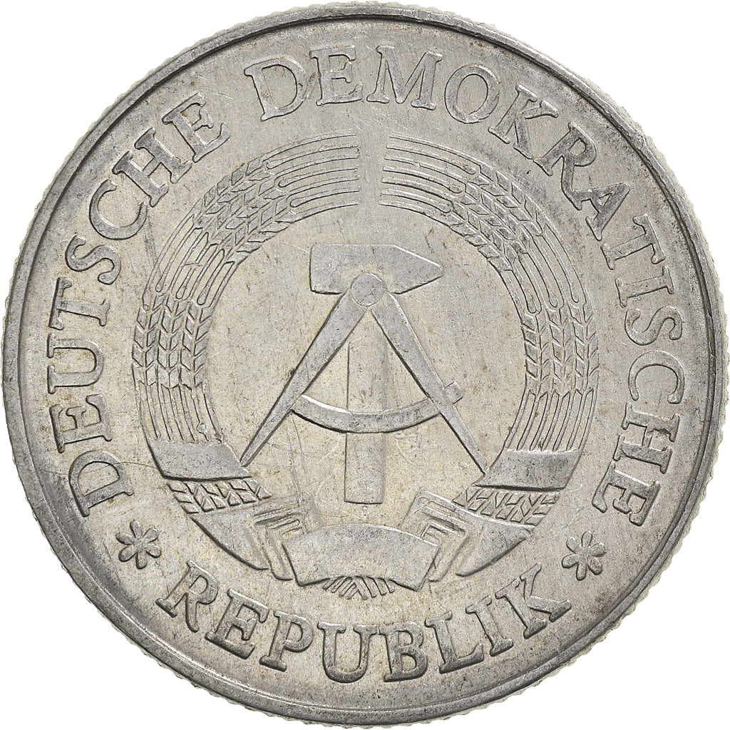Coin, GERMAN-DEMOCRATIC REPUBLIC, 2 Mark, 1975, Berlin, VF(20-25), Aluminum