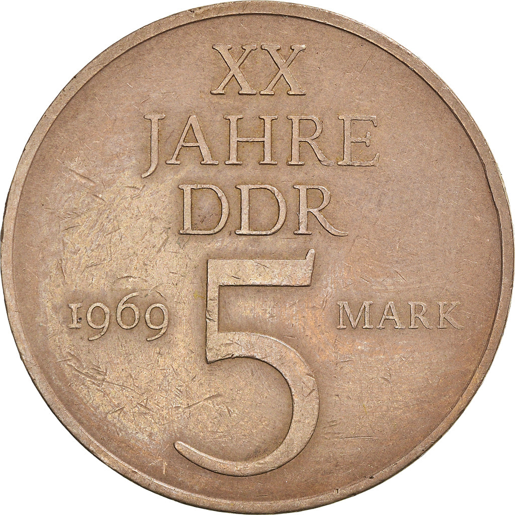 Münze, GERMAN-DEMOCRATIC REPUBLIC, 5 Mark, 1969, Berlin, S+, Nickel-Bronze