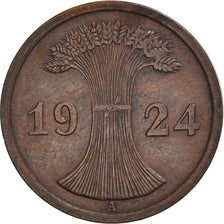 Coin, GERMANY, WEIMAR REPUBLIC, 2 Rentenpfennig, 1924, Berlin, AU(50-53)