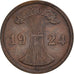 Moneda, ALEMANIA - REPÚBLICA DE WEIMAR, 2 Rentenpfennig, 1924, Berlin, MBC+