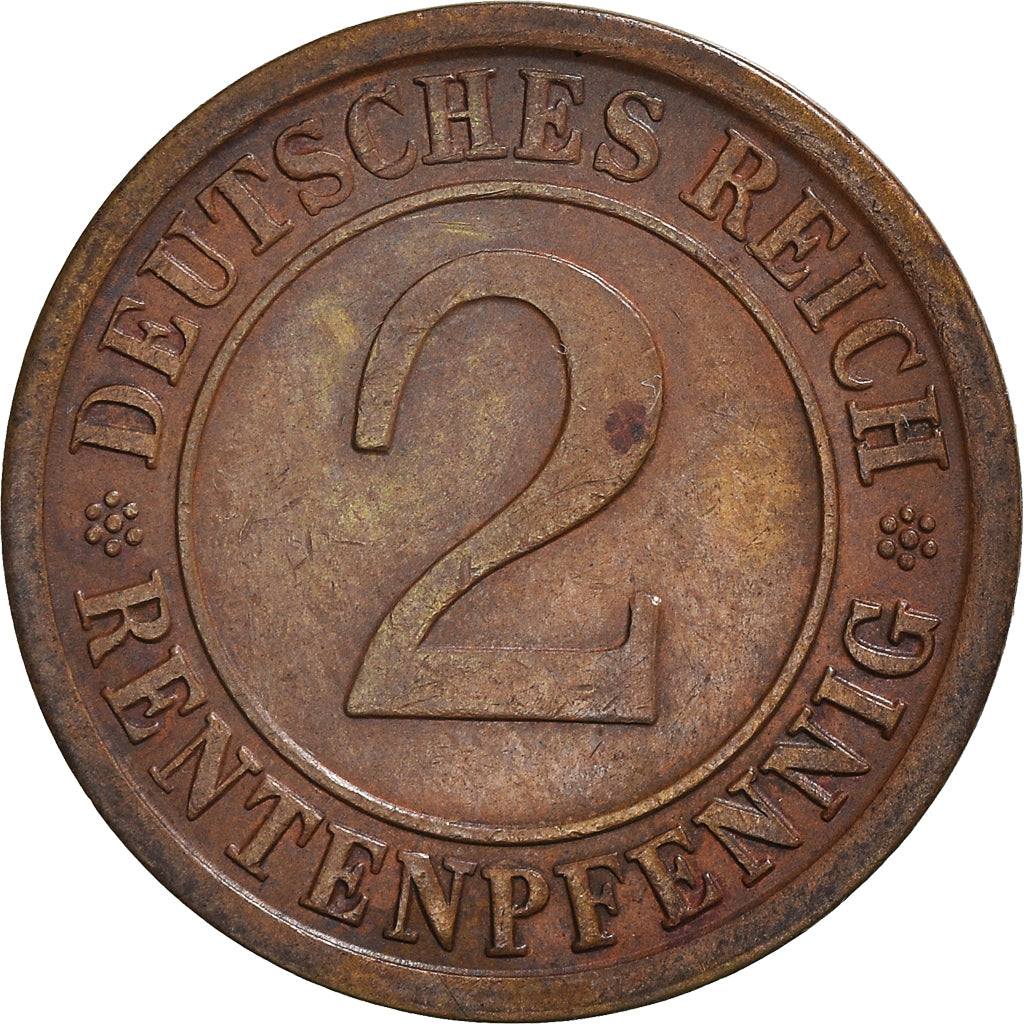 Coin, GERMANY, WEIMAR REPUBLIC, 2 Rentenpfennig, 1924, Berlin, AU(50-53)