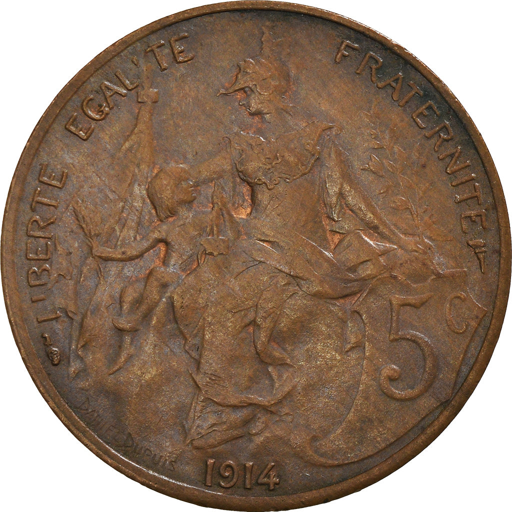 Coin, France, Dupuis, 5 Centimes, 1914, Paris, AU(50-53), Bronze, KM:842