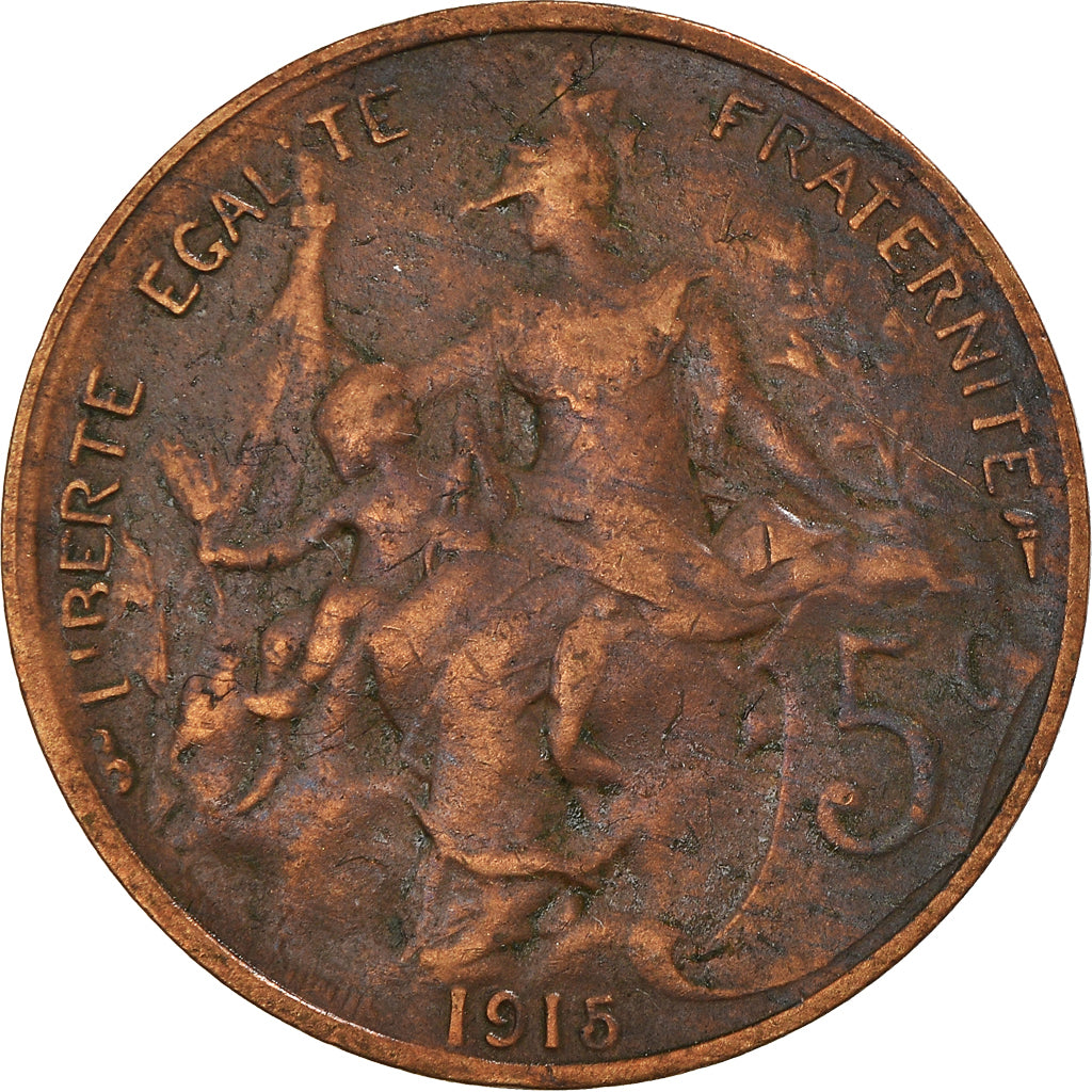 Munten, Frankrijk, Dupuis, 5 Centimes, 1915, Paris, ZF, Bronzen, KM:842