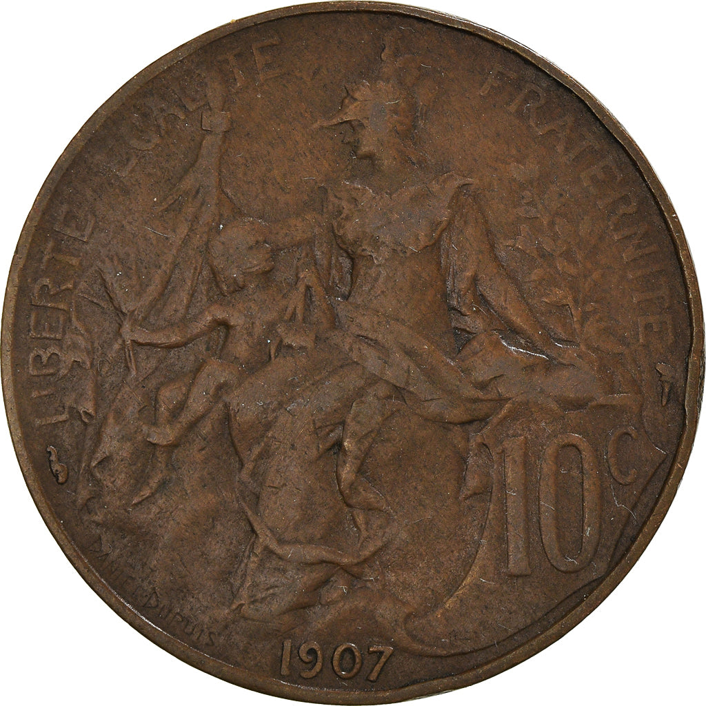 Coin, France, Dupuis, 10 Centimes, 1907, Paris, VF(30-35), Bronze, KM:843