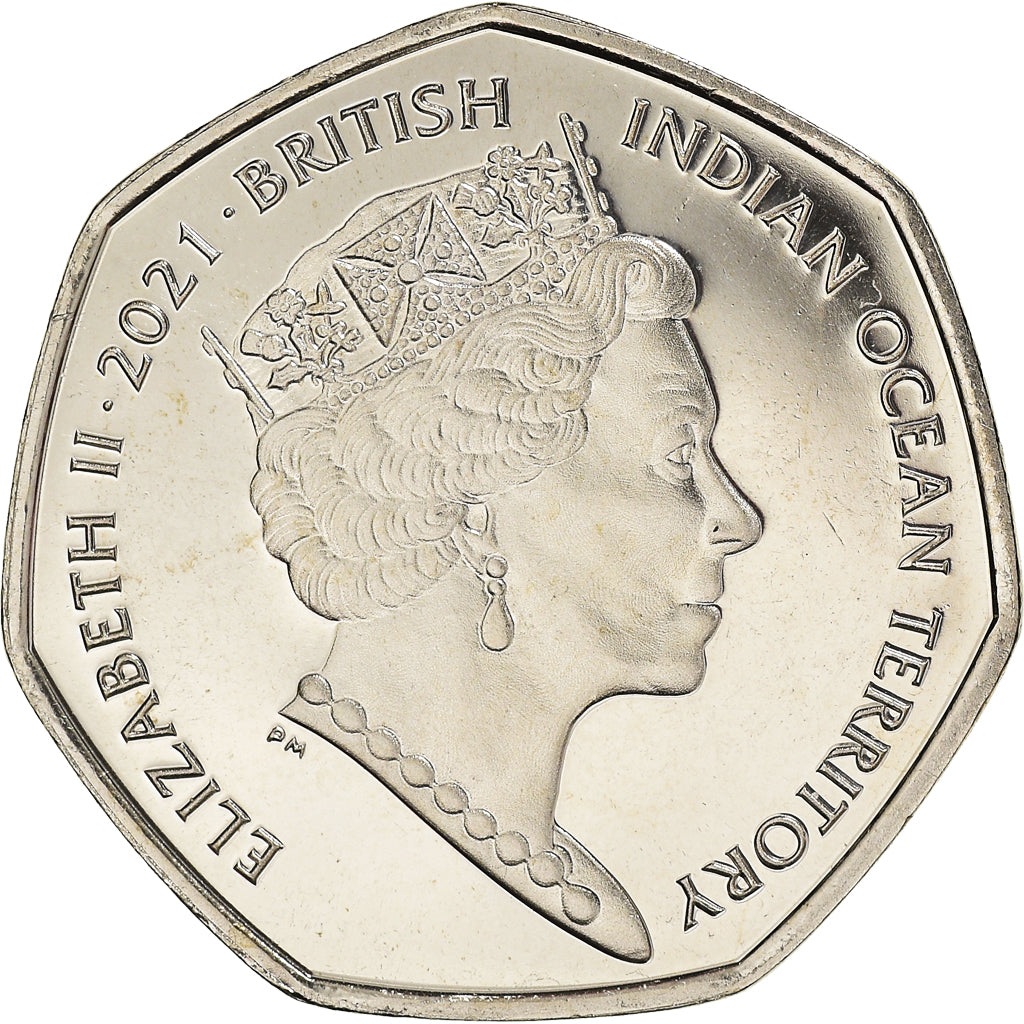 Moneta, British Indian Ocean, clown Triggerrfish, 50 Pence, 2021