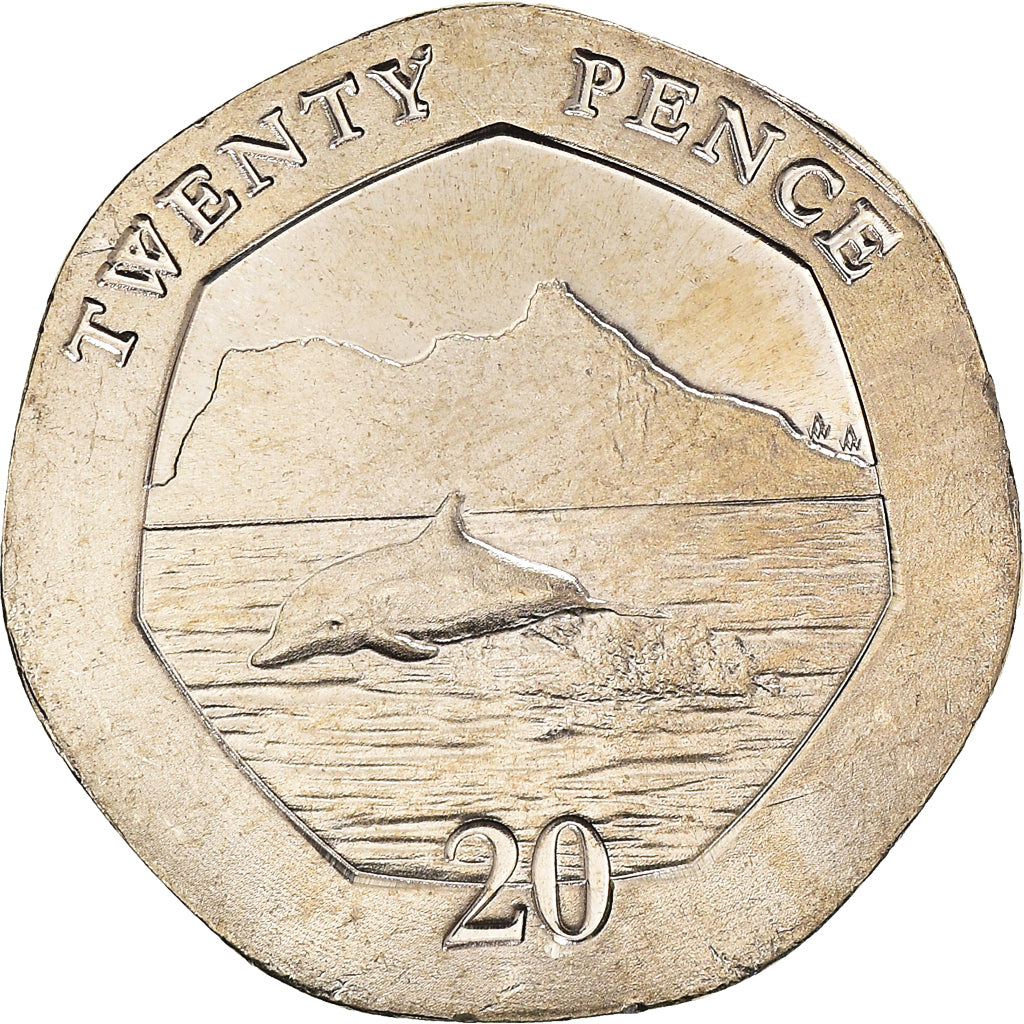 Coin, Gibraltar, Dauphin., 20 Pence, 2020, MS(63), Cupronickel, KM:New