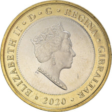 Munten, Gibraltar, Sandy Bay, 2 Pounds, 2020, UNC-, Bimetallic
