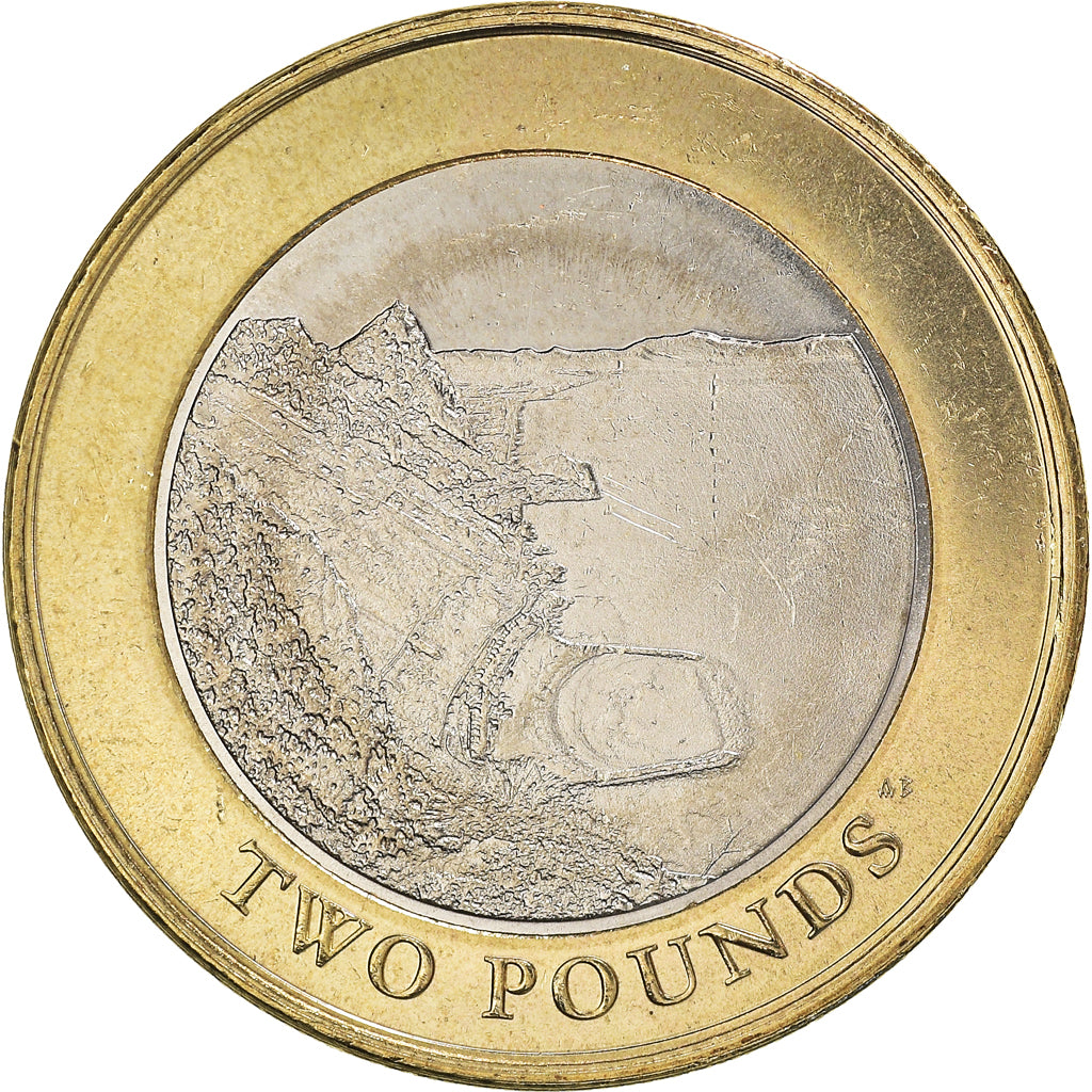 Coin, Gibraltar, Sandy Bay, 2 Pounds, 2020, MS(63), Bimetallic