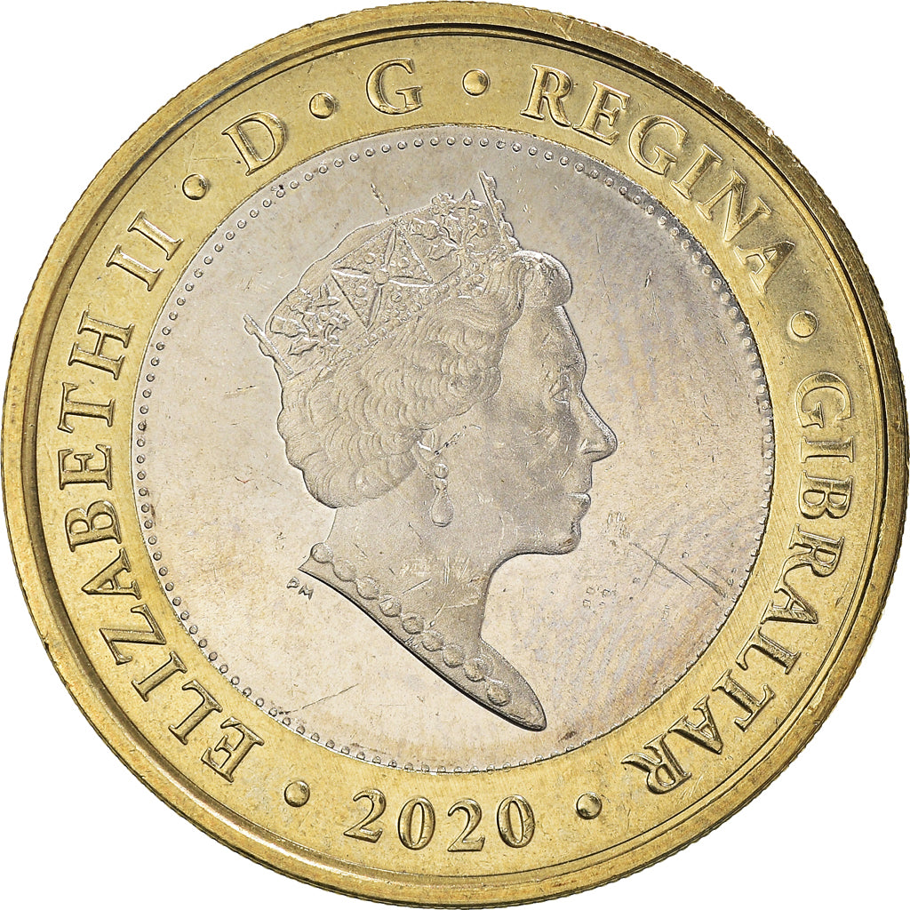 Monnaie, Gibraltar, Sandy Bay, 2 Pounds, 2020, SPL, Bimetallic