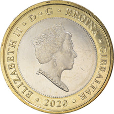 Coin, Gibraltar, Sandy Bay, 2 Pounds, 2020, MS(63), Bimetallic