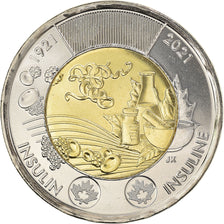 Coin, Canada, Découverte de l'insuline, 2 Dollars, 2021, MS(63), Bi-Metallic