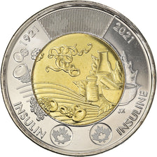 Coin, Canada, Découverte de l'insuline, 2 Dollars, 2021, MS(63), Bi-Metallic